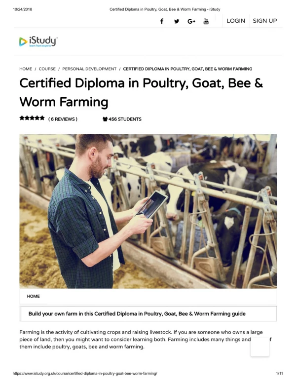 Diploma in Poultry, Goat, Bee & Worm Farming - istudy