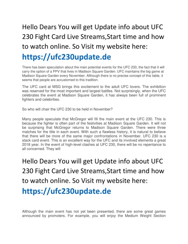 UFC 229 Live Stream - Khabib vs McGregor Fight Online | UFC 230 Live™, Online, FREE tV - Cormier vs Lewis @UFC