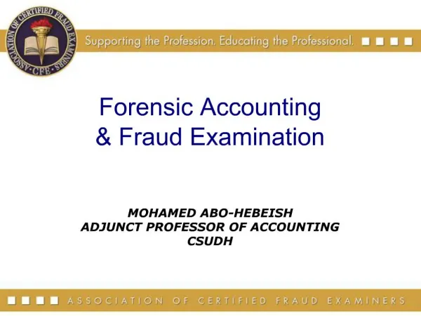 Forensic Accounting Fraud Examination
