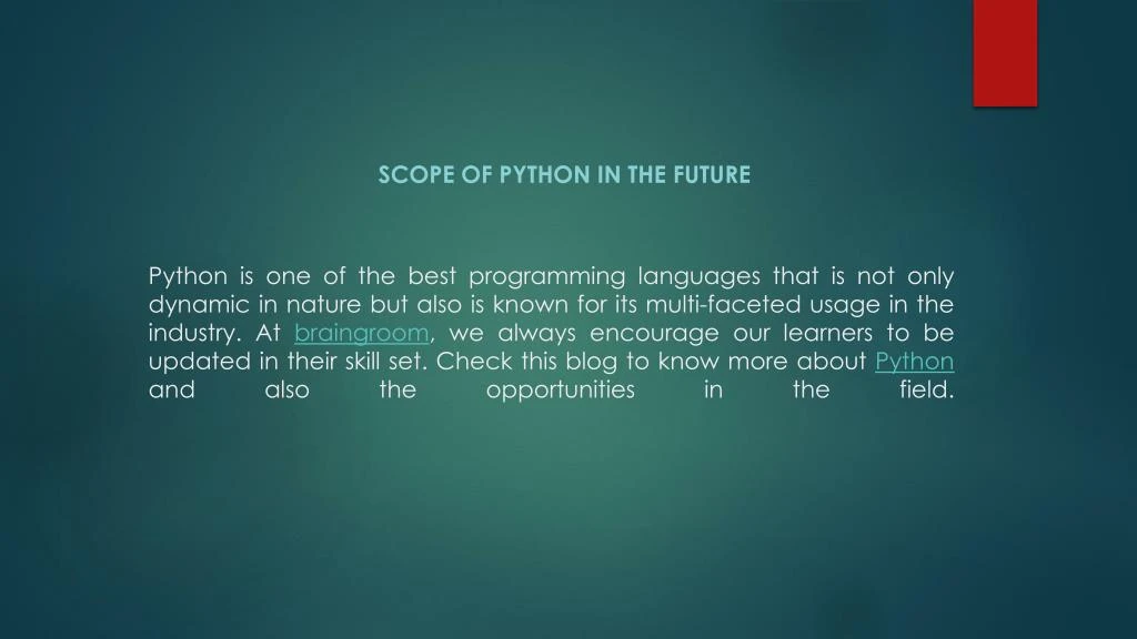 scope of python in the future