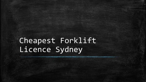 Cheapest Forklift Licence Sydney