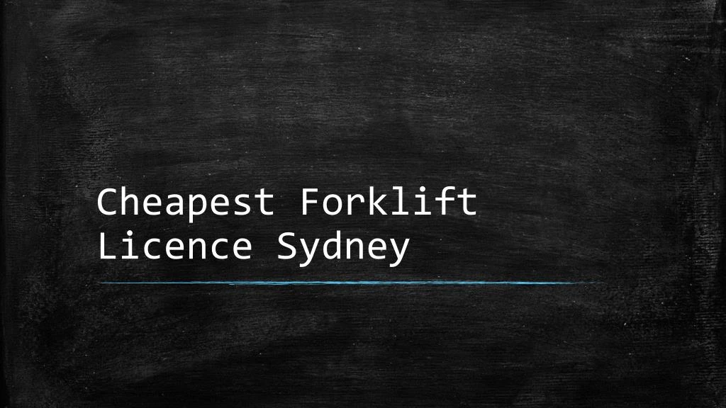 cheapest forklift licence sydney