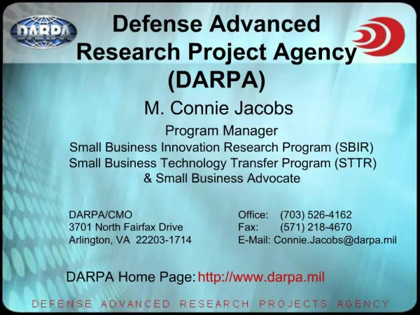 Defense Advanced Research Project Agency DARPA