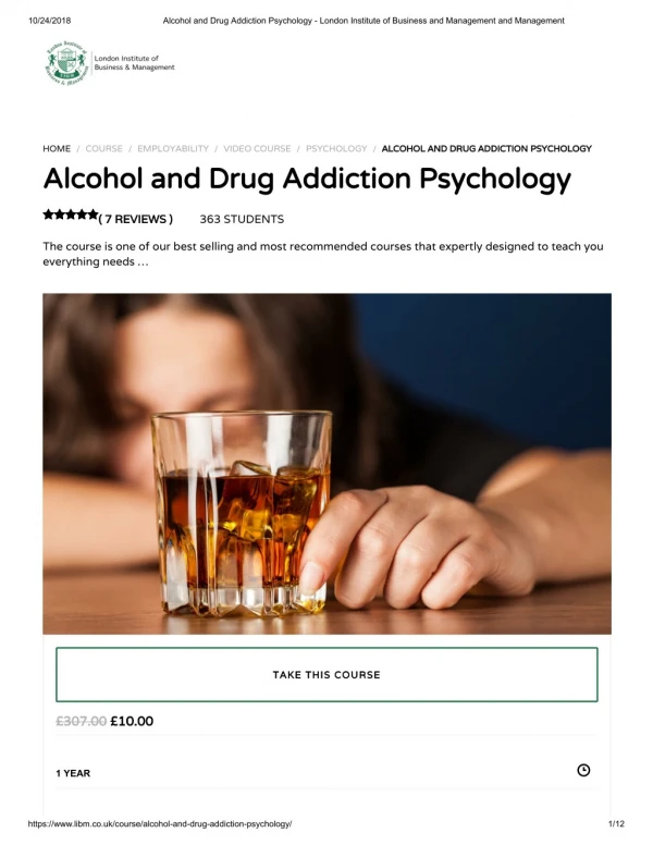 Alcohol and Drug Addiction Psychology - LIBM