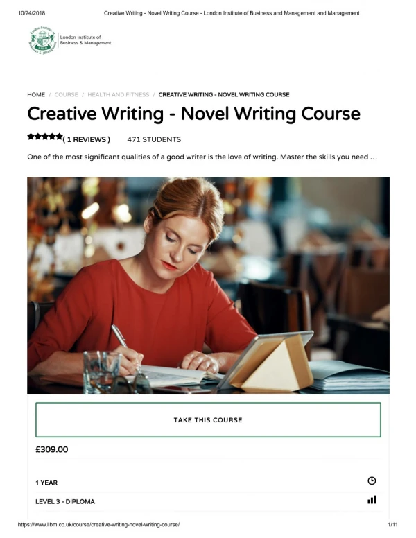 Creative Writing - Novel Writing Course - istudy