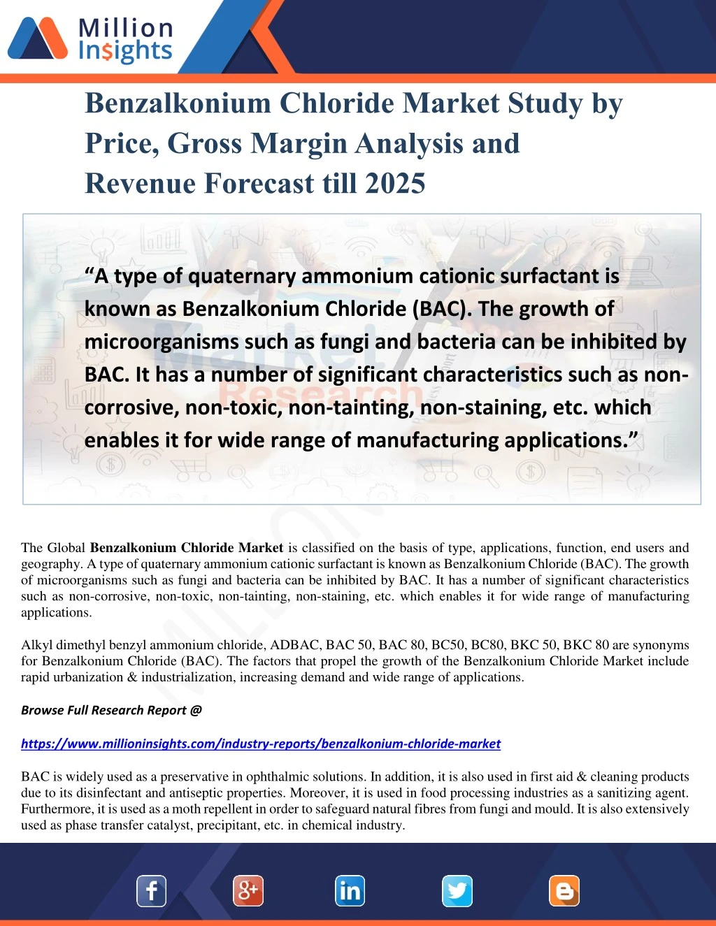 benzalkonium chloride market study by price gross