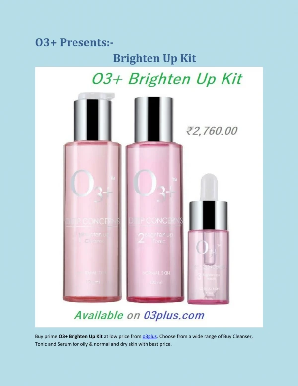 O3plus Brighten Up Kit