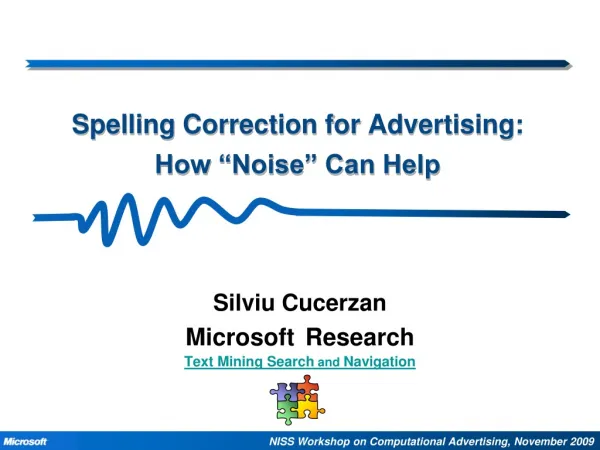 Spelling Correction for Advertising: How “Noise” Can Help