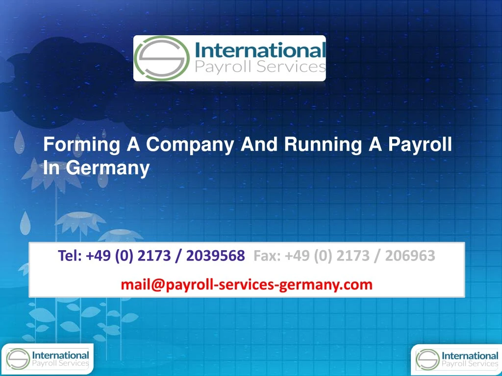 forming a company and running a payroll in germany