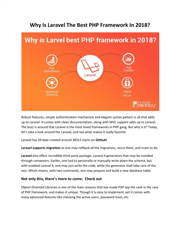 Why Is Laravel The Best PHP Framework In 2018?