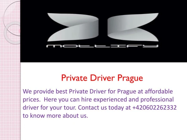 Private Driver Prague
