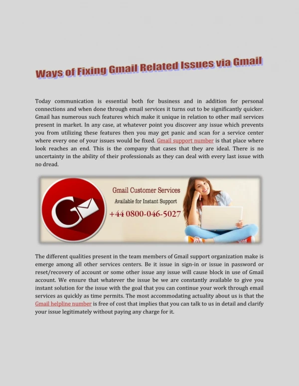 Ways of Fixing Gmail Related Issues via Gmail Support Expert