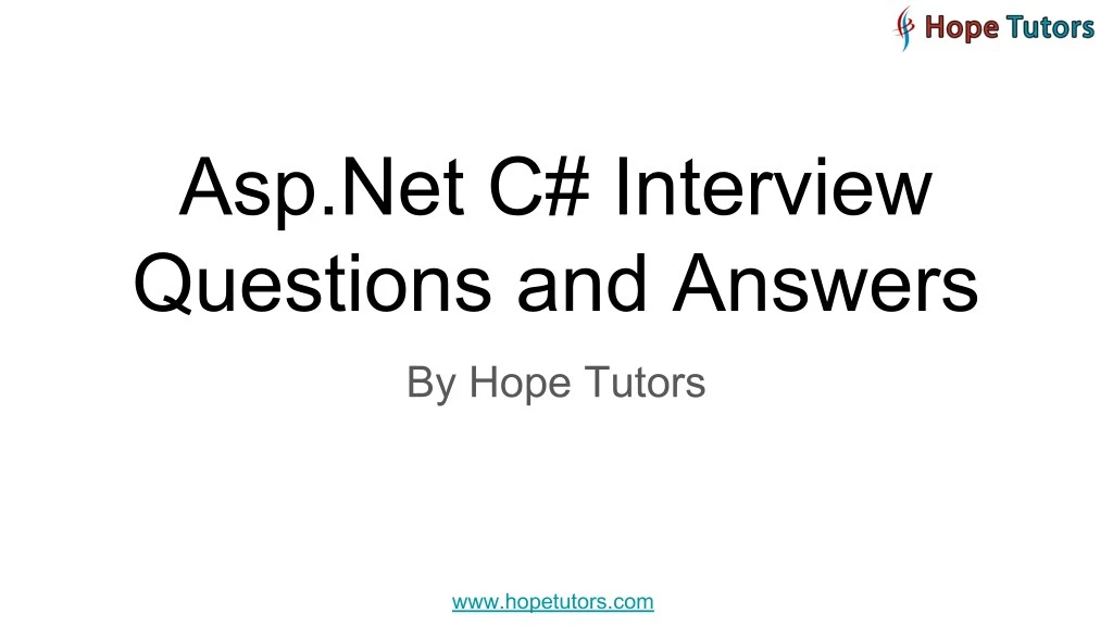 asp net c interview questions and answers