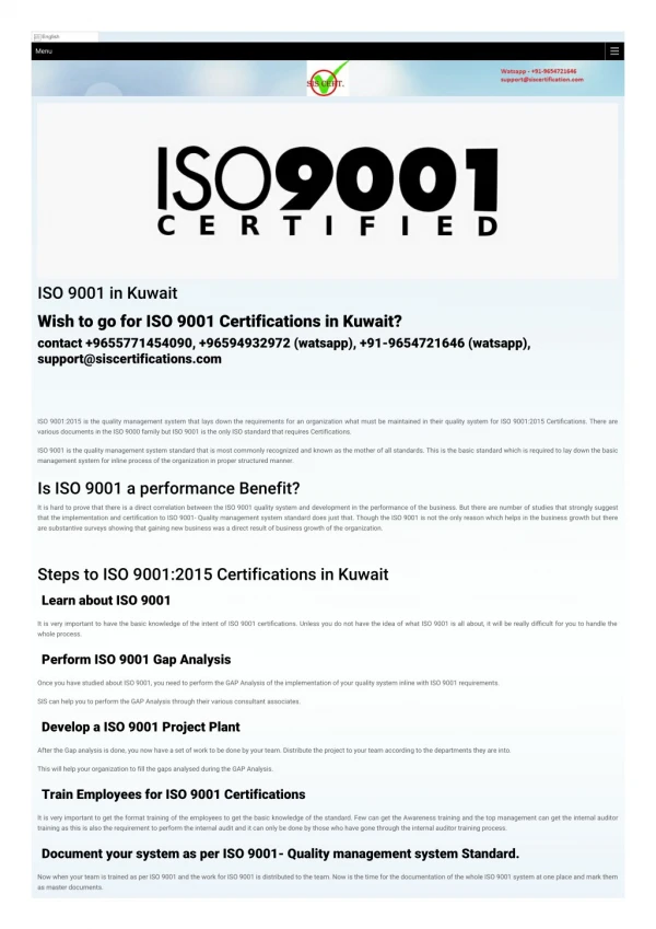 how to Apply for ISO Certification in Kuwait