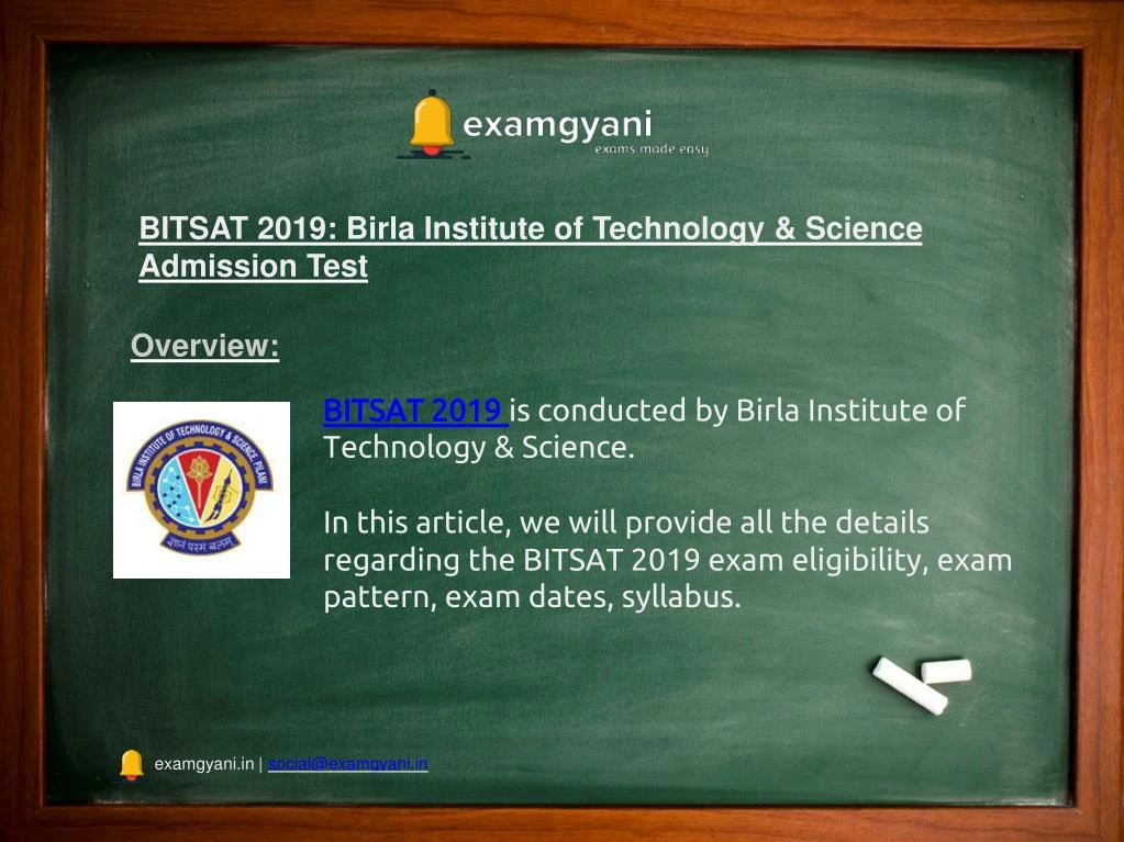bitsat 2019 birla institute of technology science