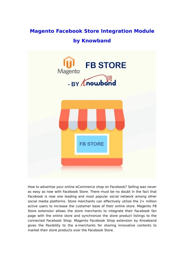 Knowband Magento Facebook Store Integration Extension