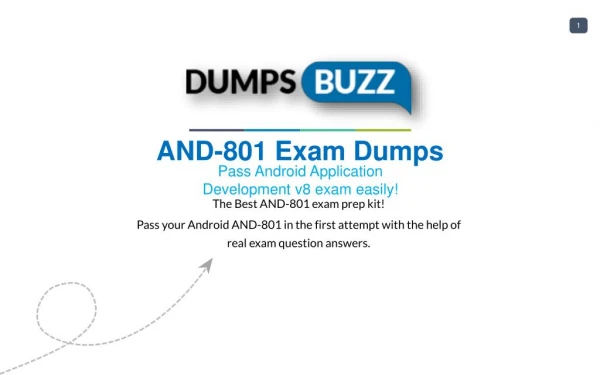 AND-801 Exam Training Material - Get Up-to-date Android AND-801 sample questions