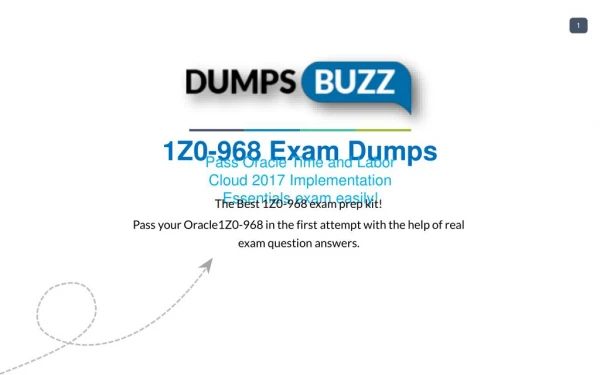 New 1Z0-968 VCE exam questions with Free Updates
