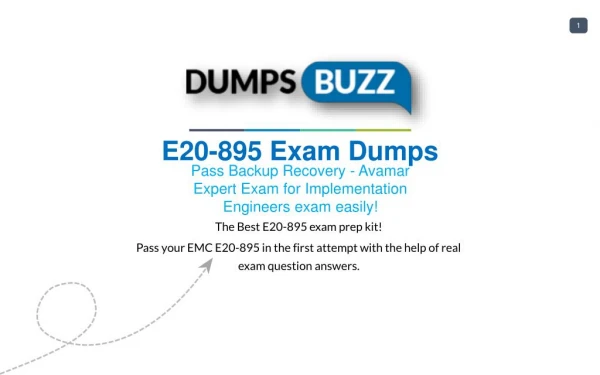 Purchase Latest E20-895 exam sample questions VCE with PDF