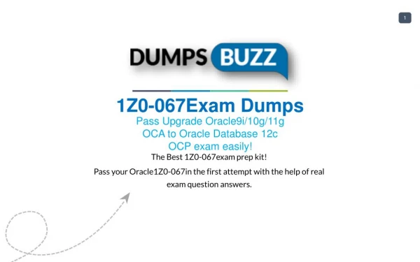 Valid 1Z0-067 Braindumps with 1Z0-067 Practice Test sample questions