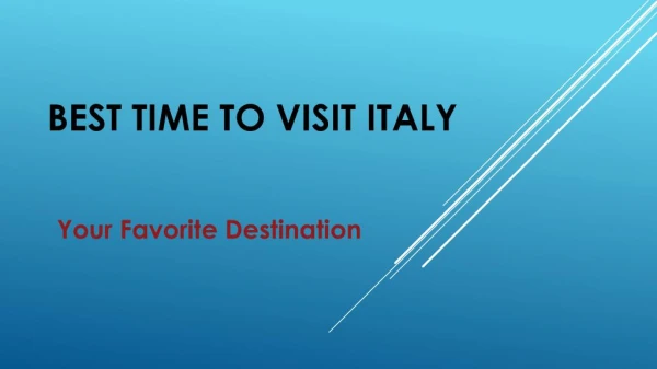 Explore Various Facts about Italy