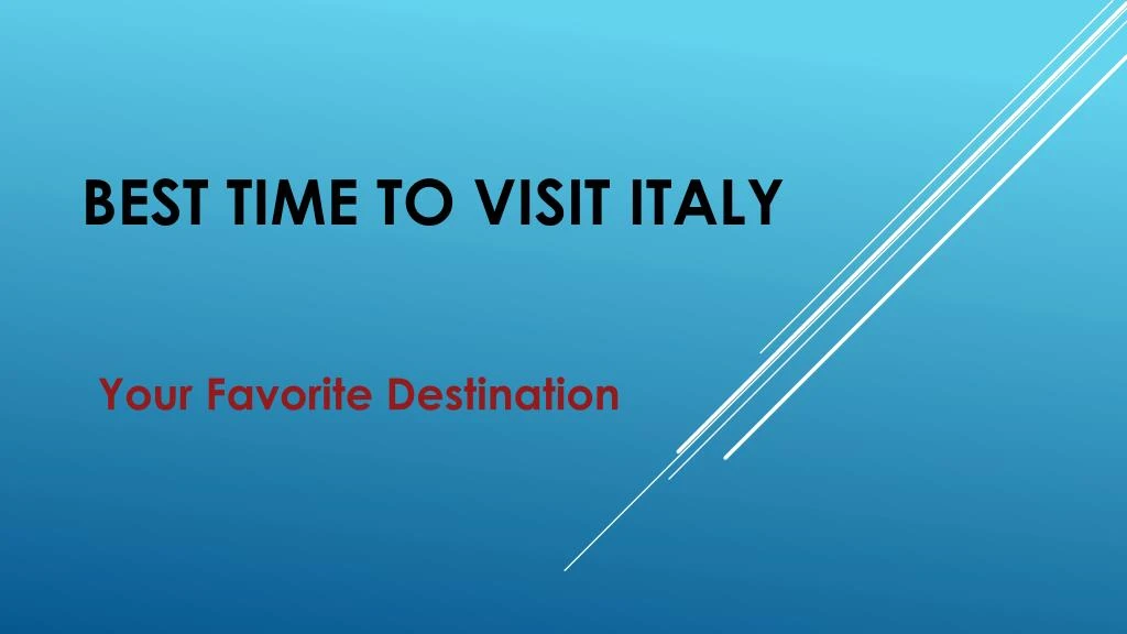 best time to visit italy