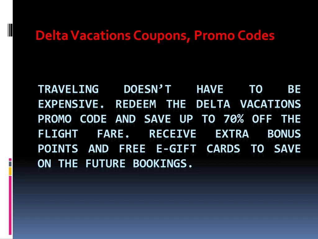 delta vacations coupons promo codes
