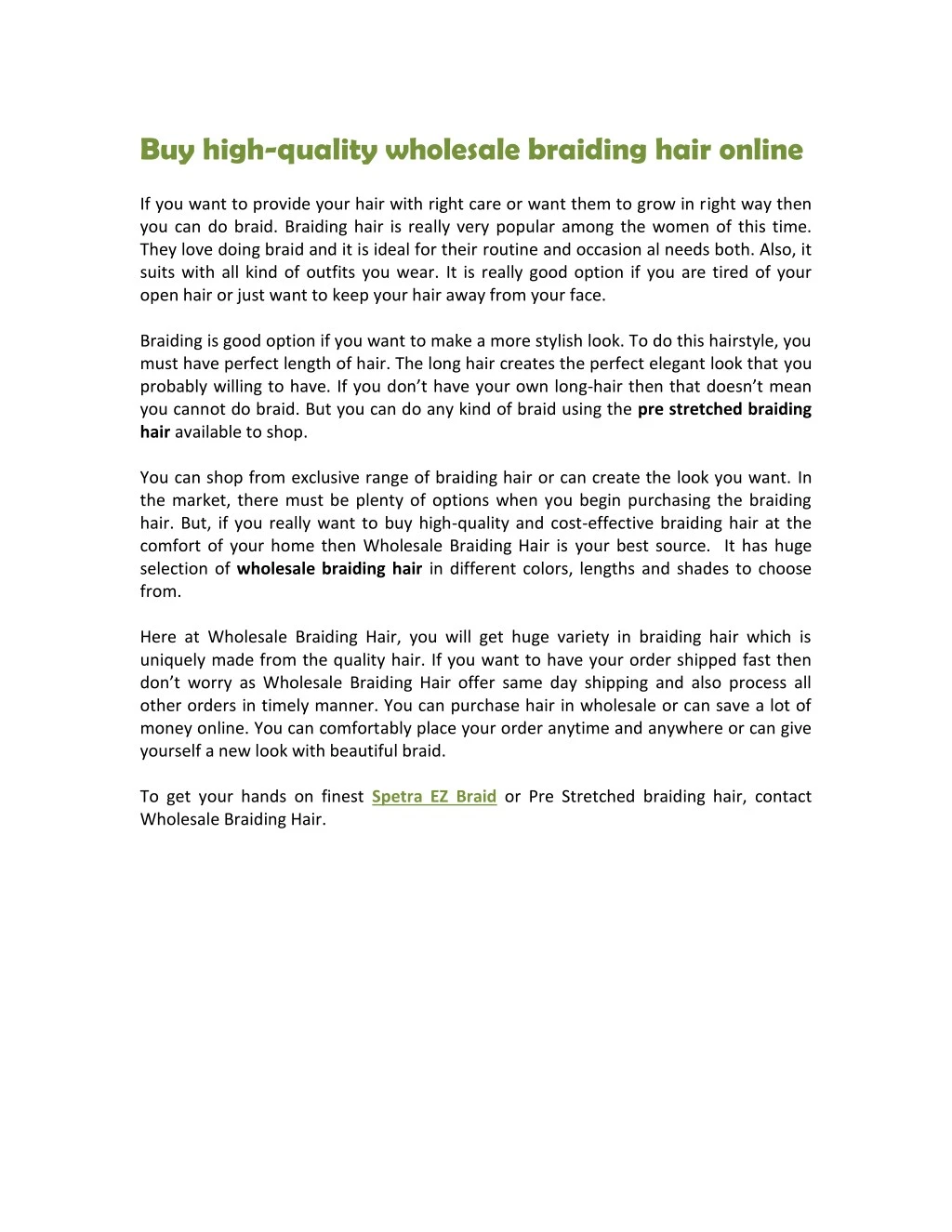 buy high quality wholesale braiding hair online