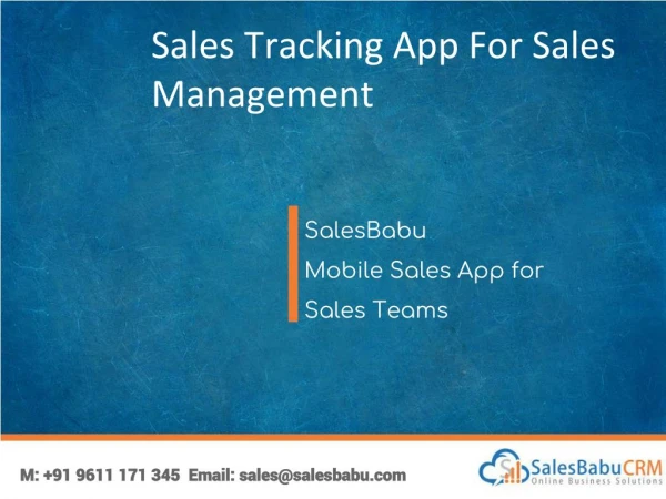 SalesBabu Mobile Sales App: Best Sales Tracking App For Sales Management