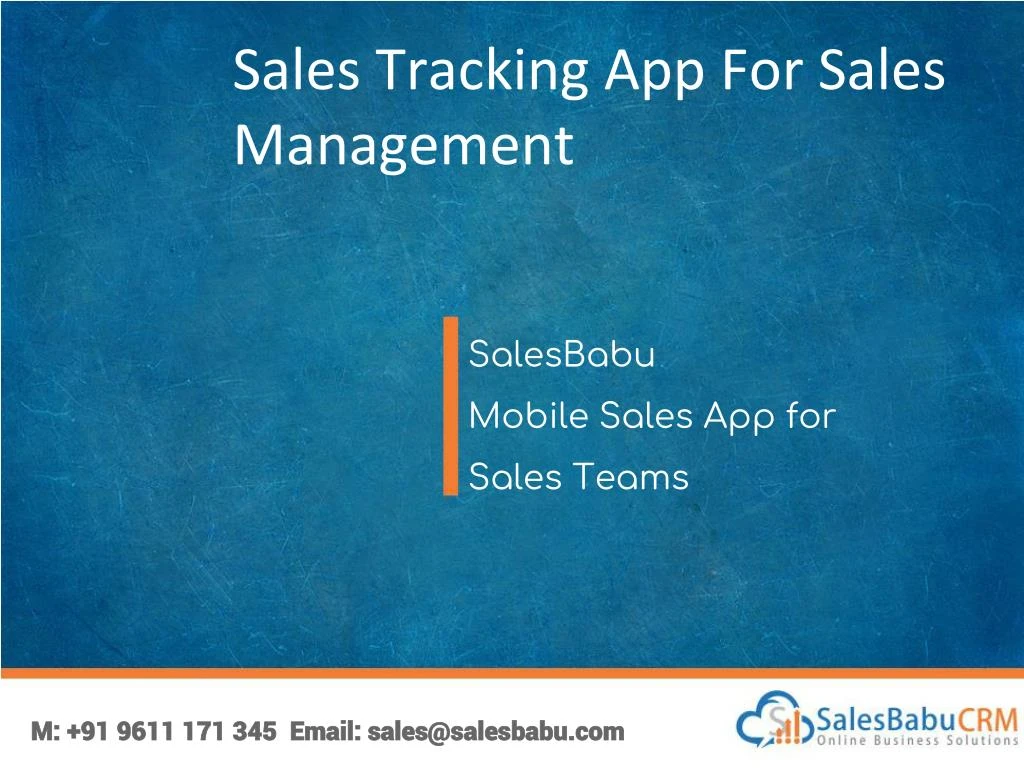 sales tracking app for sales management