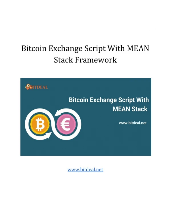 Bitcoin Exchange Script With MEAN Stack Framework