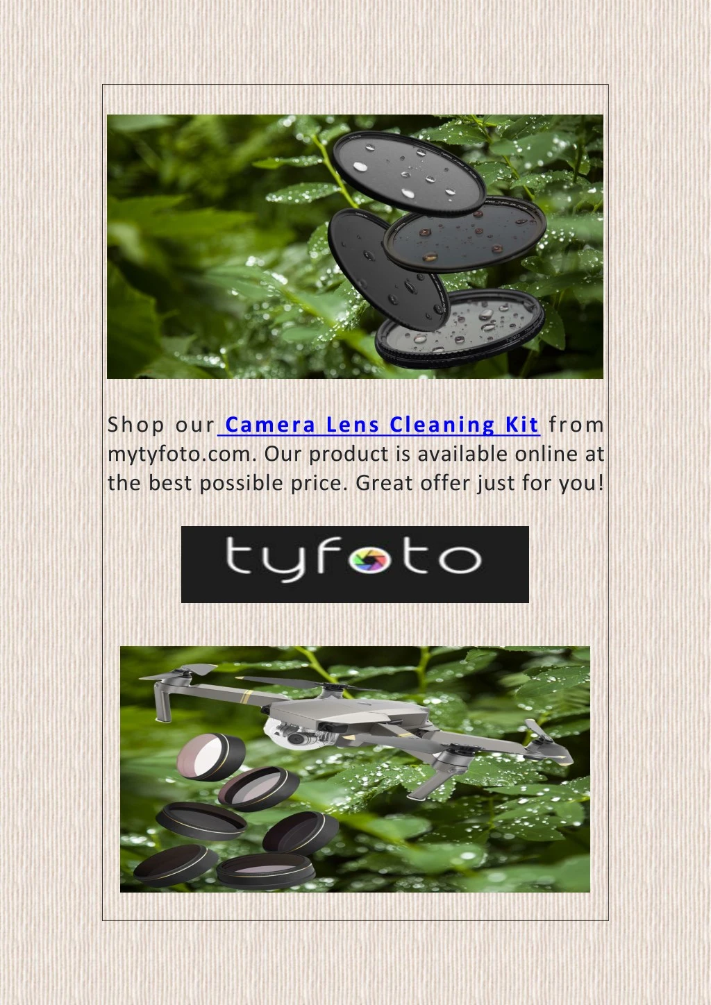 shop our camera lens cleaning kit from mytyfoto