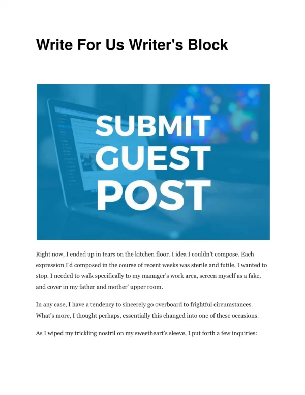 Write For Us Writer's Block
