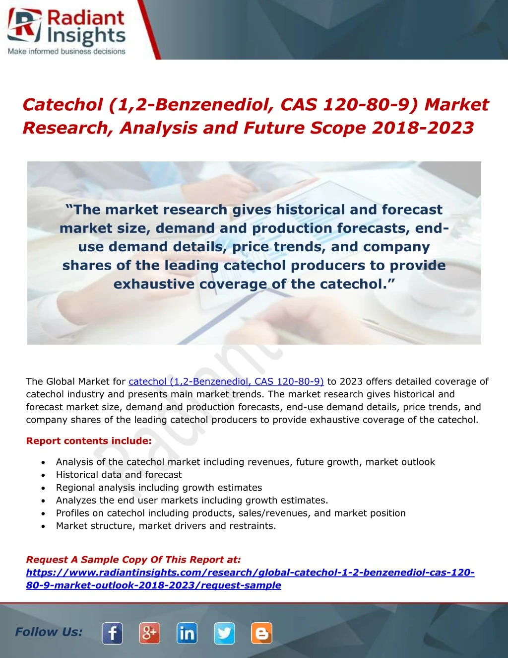 catechol 1 2 benzenediol cas 120 80 9 market