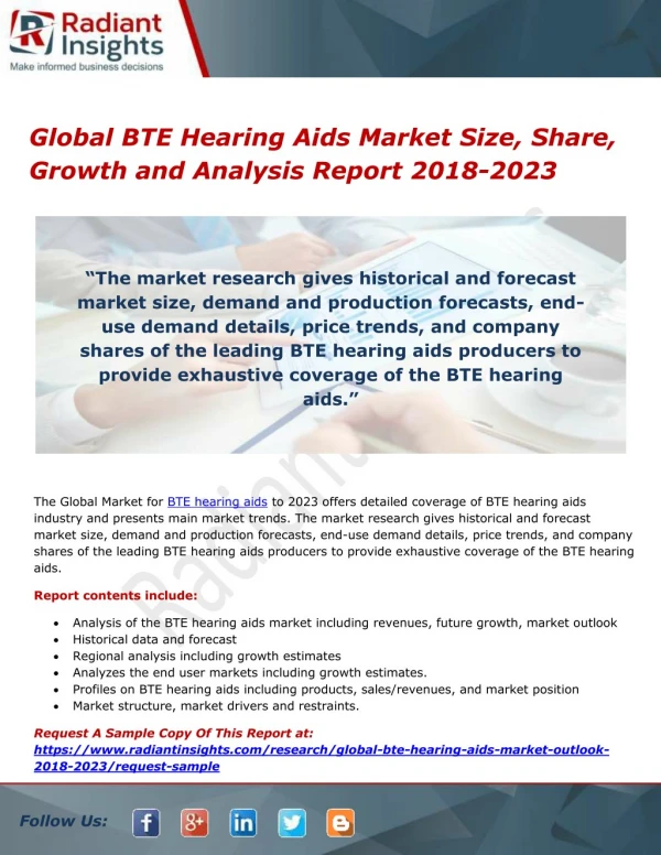 Global BTE Hearing Aids Market Size, Share, Growth and Analysis Report 2018-2023