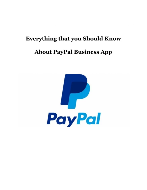 Everything that you Should Know About PayPal Business App