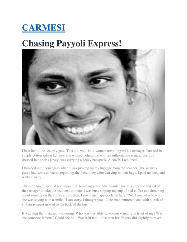 Carmesi-Chasing the Payyoli Express