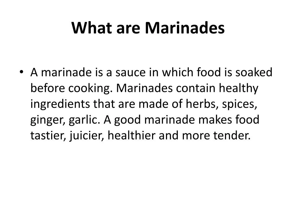 what are marinades