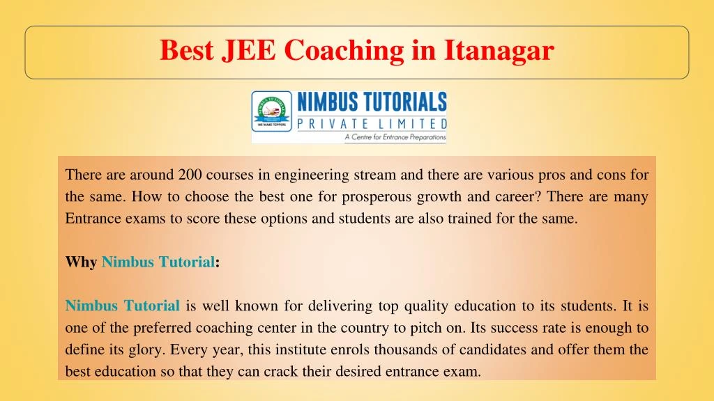 best jee coaching in itanagar