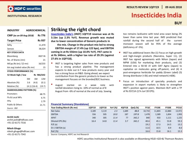 Insecticides India Ltd: Stock Price & Q4 Results Of Insecticides India Limited |HDFC securities