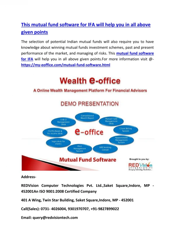 this mutual fund software for ifa will help