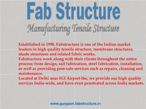 Tensile Structure Manufacturer In Gurgaon