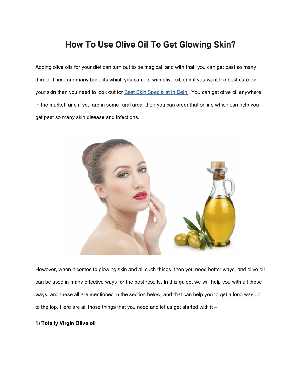 how to use olive oil to get glowing skin