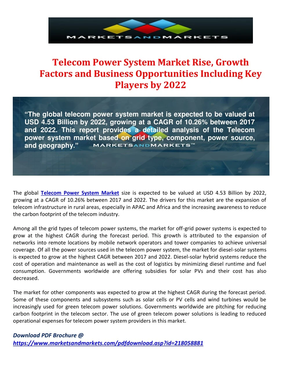 telecom power system market rise growth factors