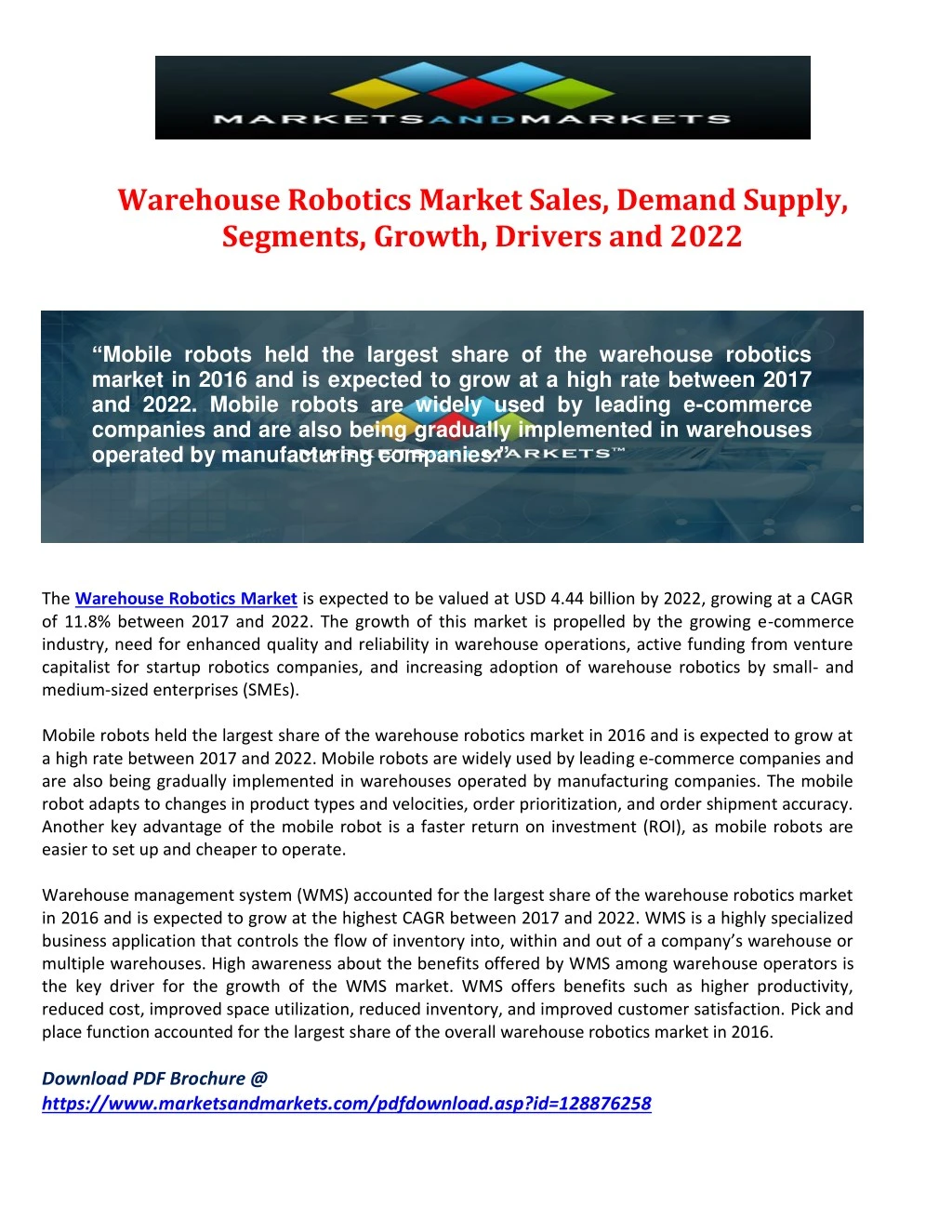 warehouse robotics market sales demand supply