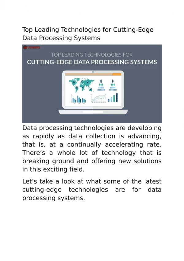 Top Leading Technologies for Cutting-Edge Data Processing Systems