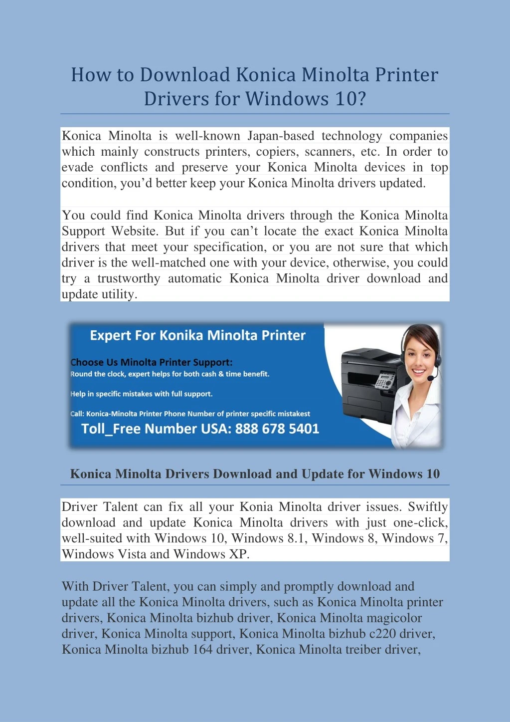 how to download konica minolta printer drivers
