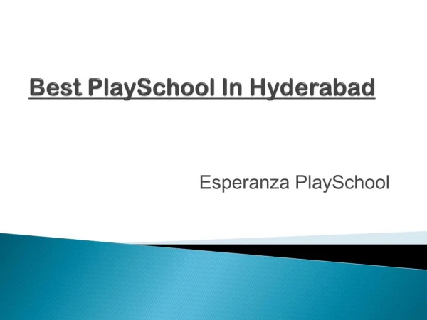 Best Preschool in Hyderabad