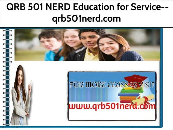 QRB 501 NERD Education for Service--qrb501nerd.com