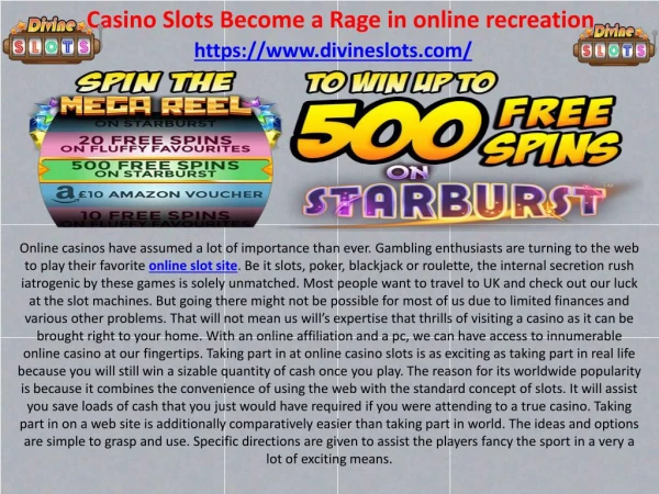 Casino Slots Become a Rage in online recreation